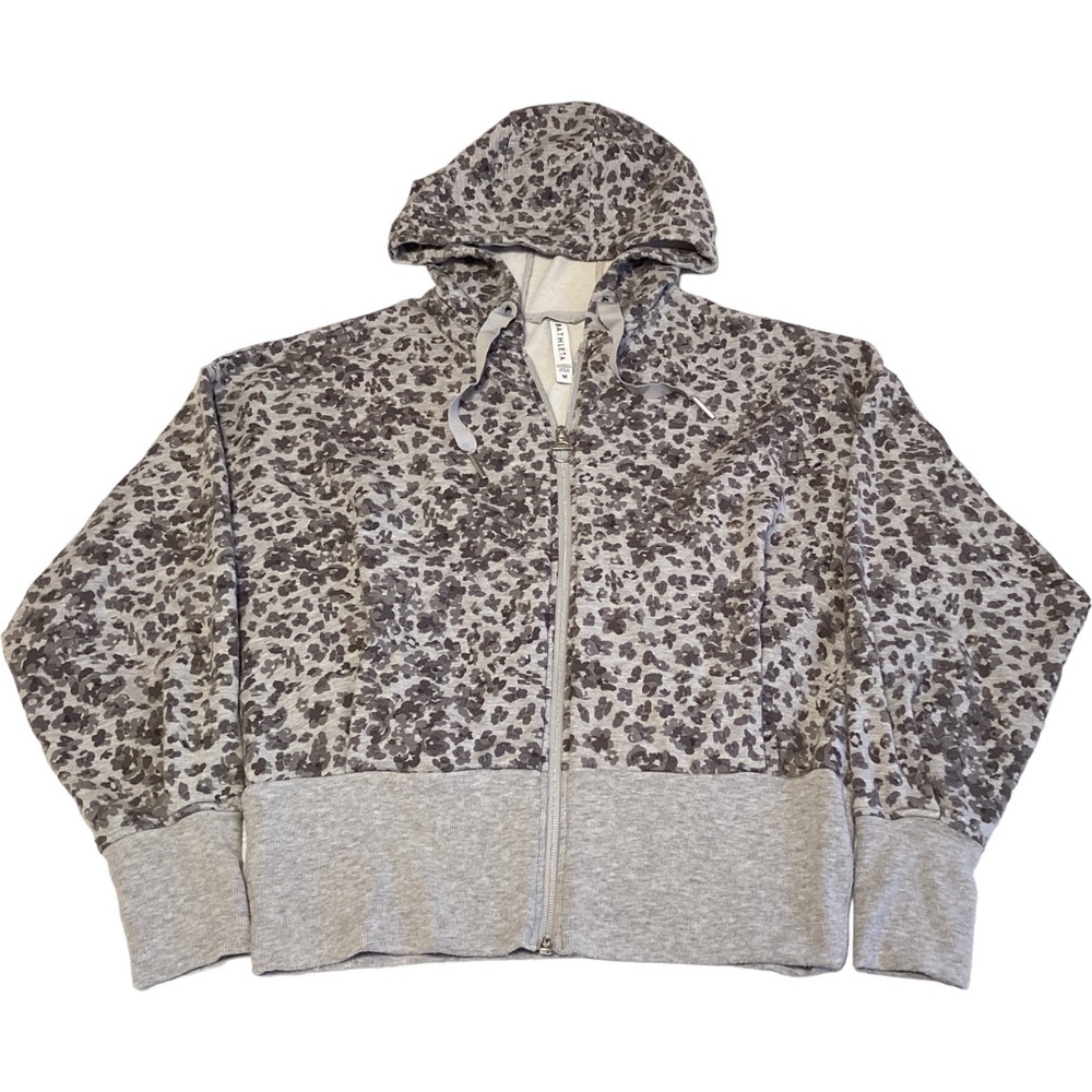Athleta Women’s Full Zip Jacket With Hoodie & Pant 2Pc Leopard Tracksuit Size M - Picture 14 of 16